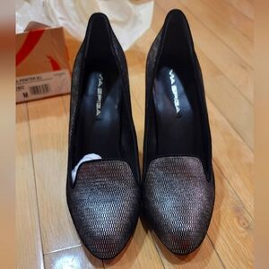 VIA SPIGA Women's Black METALIC Pumps 8